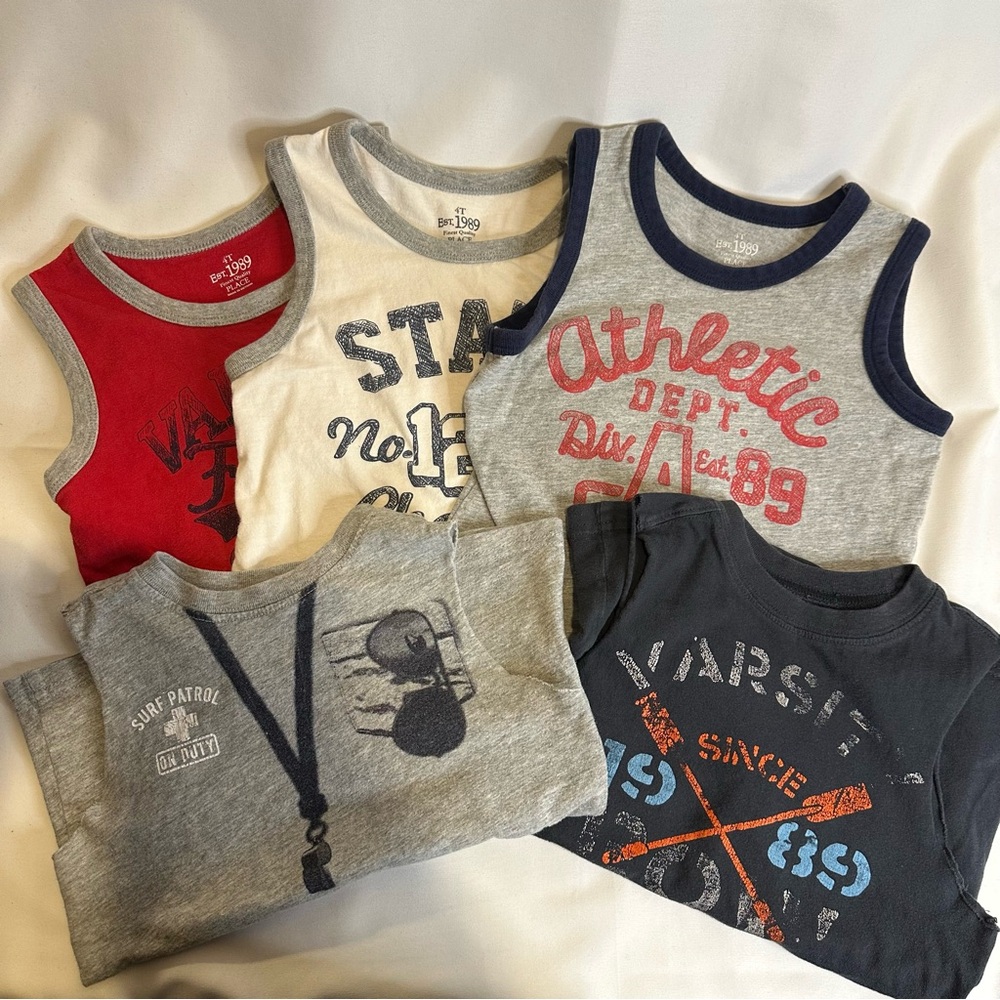 The Children's Place Boys' Tank Tops - Red, Gray, Black